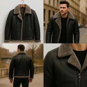 Chaqueta Bomber Impermeable de Cuero Hecha a Mano para Hombre, Cuello Alto, Estilo Urbano, Piel de Vaca, Secado Rápido, Transpirable, Personalizable - Product Image 6
