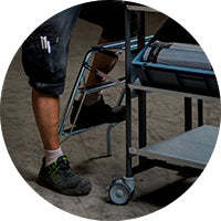 Series 168 <b>Four</b>-<b>Wheel</b> Electro-Galvanized Ladder Accessories KM07401-9 Industrial Usage Order Taking <b>Trolley</b> - Product Image 1