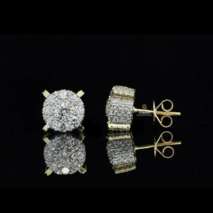 Boucles d'oreilles rondes en diamant Moissanite de taille brillante à la mode en argent sterling 925 pour les mariages et les cadeaux - Product Image 2