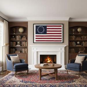 Drapeau américain en coton Betsy Ross 3x5 pieds, 13 étoiles, pour le 250e anniversaire des États-Unis, avec mât en aluminium robuste et imperméable - Product Image 6