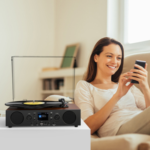 <span class=keywords><strong>Bluetooth</strong></span> thoa đài phát thanh Turntable Player với LCD hiển thị và ba Vinyl Player xách tay loa Player Sản phẩm mới với FM Đài phát thanh - Product Image 2