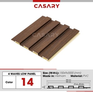 Paneles de revestimiento de techo de pared de PVC de fibra de carbón de bambú de 4 ondas modernos muebles de pared estriados a prueba de humedad ignífugos para dormitorios - Product Image 2