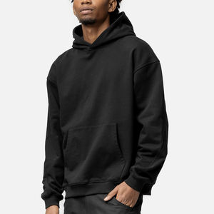 Sweat à capuche surdimensionné vierge personnalisé à épaules tombantes en coton Gsm épais Sweats à capuche de couleur unie pour hommes - Product Image 5