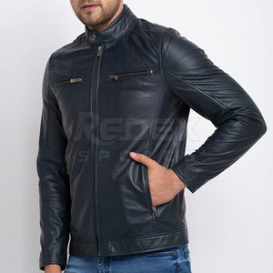 Chaqueta de Cuero para Hombre REDEX SPORTS, Diseño Personalizado, Color Sólido, Piel de Vaca, Cuello Alto, Ecológica, Resistente al Viento y Transpirable - Product Image 6