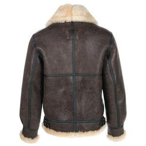 Veste en cuir pour homme en peau de mouton robuste avec col montant, construction robuste pour l'hiver - Product Image 2
