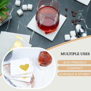 ที่รองแก้วลายหินอ่อนหรูหราแผ่นรองแก้วหินมีสไตล์สำหรับห้องรับประทานอาหารมาใหม่จานรองแก้วพื้นผิวหินสำหรับห้องครัวที่ทันสมัย - Product Image 6