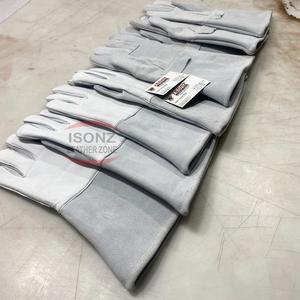 Gants de soudeur ISONZ 750 en cuir de vache et de renard de haute qualité pour soudage TIG/MIG, 14 pouces, sans silicone, Chine, Pakistan - Product Image 1