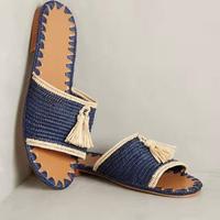 Grosir Murah Sepatu Anyaman Rafia Maroko Buatan Tangan Ringan Ramah Lingkungan untuk Sandal Wanita Pria Pemasok Pesanan Grosir