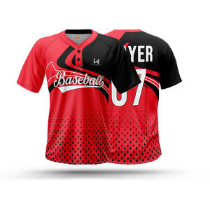 Maillots de baseball personnalisés en gros, 100% polyester, impression par transfert thermique, grande taille, respirant, prix bas, maillots personnalisés - Product Image 3