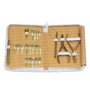 Outils d'extension de cheveux de haute qualité tirant l'outil de boucle de crochet avec étui en cuir ouvre-perles exceptionnelles pinces plus proches - Product Image 4