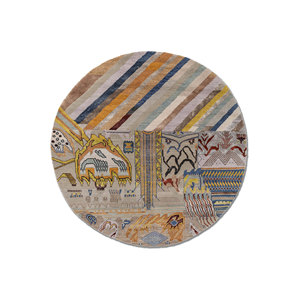 Alfombras Manchaha de Lana y Seda de Bambú, Tejidas a Mano, Color Marfil, 10 mm, Rectangulares, Diseño Abstracto, Técnica Artesanal para el Hogar y el Pasillo, Les-2807 - Product Image 1