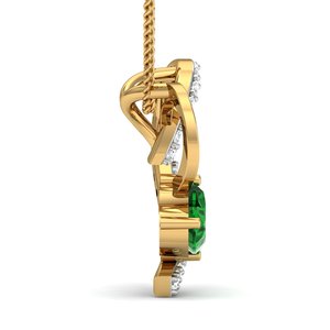 Colgante de Zirconia con Forma de Corazón en Cristal Verde, Chapado en Oro, Colgante Delicado al por Mayor para Mujer - Product Image 5