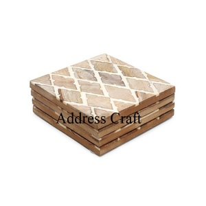 แผ่นรองแก้วน้ำชาไม้และเรซิ่น ดีไซน์สร้างสรรค์ สไตล์คลาสสิก วินเทจ หรูหรา สำหรับคริสต์มาส ใช้เป็นเครื่องใช้บนโต๊ะอาหาร - Product Image 1