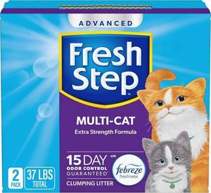 Litière agglomérante multi-chat avancée Fresh Step avec fraîcheur Febreze, litière agglomérante Fresh Step 37 lb. 2X18.5 Lb. Boîte - Product Image 5