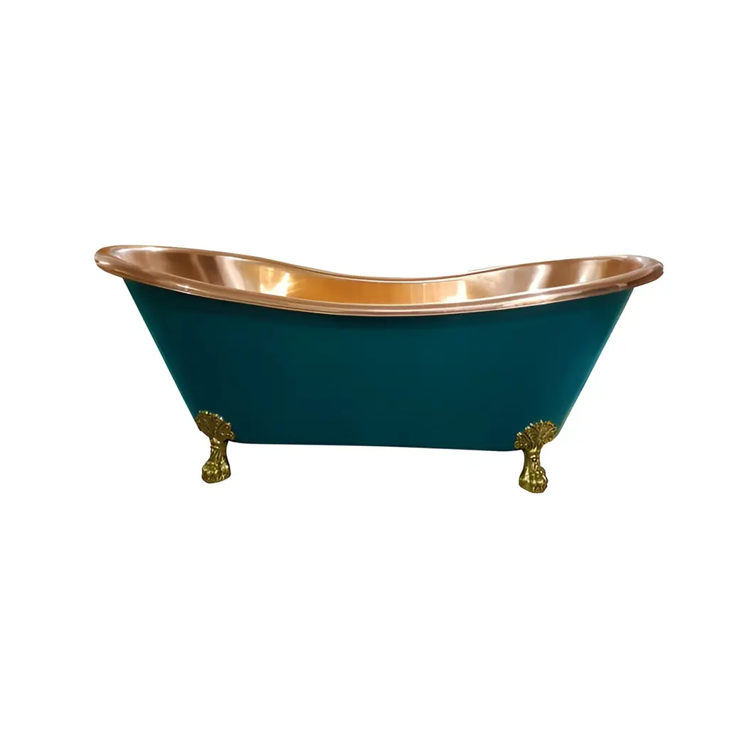 Bañera de cobre de diseño de color actualizado para muebles de baño de lujo, bañera para adultos, bañera hecha a mano personalizada más demandada