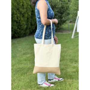 Sac fourre-tout unique en coton et jute pour femmes par US Bags - Product Image 1