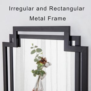 Nuevo espejo de pared de Metal Grac dorado recubierto de negro para una lujosa decoración del hogar y reflejos atemporales de elegancia y sofisticación - Product Image 5