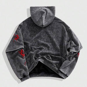 Sudadera con Capucha de Alta Calidad, Estilo Vintage, Lavado Ácido, Ropa Urbana, Sudadera Personalizada de Algodón Grueso, Sudadera Bordada - Product Image 2