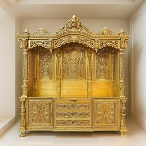 Elegante tamaño grande tallado a mano madera de teca Mandir tradicional mejor calidad personalizado templo hogar asequible Mandir proveedor EE. UU. - Product Image 4