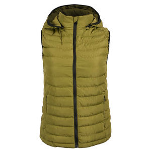 Chaqueta acolchada sin mangas de último diseño para mujer, chaleco acolchado de invierno personalizado con bolsillos con cremallera desmontable, decoración de piel - Product Image 6