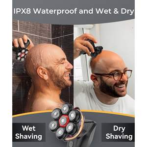 Afeitadora Eléctrica Rotativa para Hombres Calvos, IPX7 Impermeable, Motor de Alta Velocidad, Carga Rápida USB, Repuesto de Cuchillas - Product Image 4