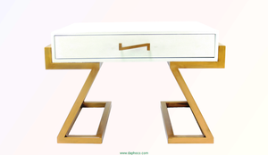 Mesa de Centro de Lujo para Sala de Estar, Modelo DPC FS201, Estilo Antiguo, Imitación Piel de Reina, Tamaño Personalizado, Decorativa, de Latón, Hierro, Cuero y MDF, Fabricada en Binh Duong - Product Image 2