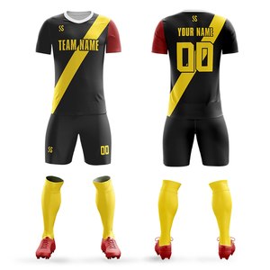 Ensemble de vêtements de football à sublimation personnalisée Kits de football pour adultes à prix bon marché avec maillots originaux imprimés par transfert à chaud - Product Image 5
