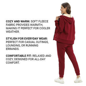 Vente en gros Ensemble de survêtements en polaire vintage pour femmes, confortables et élégants pour un usage quotidien Survêtements pour femmes - Product Image 5