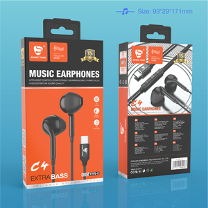Loại C Earbud Tai Nghe Với Chất Lượng Cao, Giá Rẻ Nhất Tai Nghe Với Âm Bass Nặng Stereo Màu Đen Và Trắng - Product Image 3