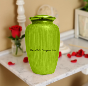 Colores personalizados urnas de aluminio verde sombreado estilo americano ceremonia funeraria recuerdo decorativo tarro de metal urnas de cremación para adultos - Product Image 2