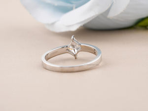 Kite <b>Set</b> Princess Cut Moissanite <b>Ring</b> Minimalist Compass Style Engagement <b>Ring</b> in Gold Plated 925 Sterling <b>Silver</b> - Product Image 4