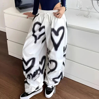 Jogging ample taille haute pour femme avec cordon de serrage, avec un style urbain et un pantalon de survêtement baggy décontracté