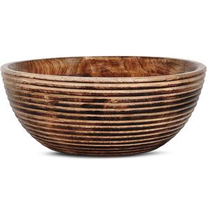 Ensaladera de madera hecha a mano con juego de cuchara y tenedor, cuenco de madera de Acacia Natural, para servir, mezclar, utensilios de cocina rústicos, comedor - Product Image 3