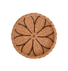 Ensemble de 3 paniers muraux en rotin rond tissé à la main Design Art déco de haute qualité pour la décoration de la maison Bon prix du Vietnam - Product Image 3