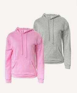 2 Packs Sweat à capuche décontracté à manches longues avec poche kangourou pour femmes, respirant, imprimé, brodé, automne formel. - Product Image 1