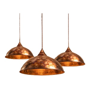 Colgante de lámpara de luz colgante de lujo Chapado en cobre martillado para decoración del hogar Color de forma de tamaño personalizado - Product Image 2