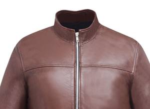 High Street 100% Genuine Sheep Leather Winter Jacket Sherpa Lining Breathable <b>Viscos</b> Zipper Closure Stand Collar Manufacturer - Product Image 4