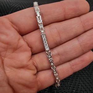 4,2mm enorme rey bizantino Collar para fiestas joyería fina al por mayor marinero hombres plata Hip Hop circón piedra collar - Product Image 5