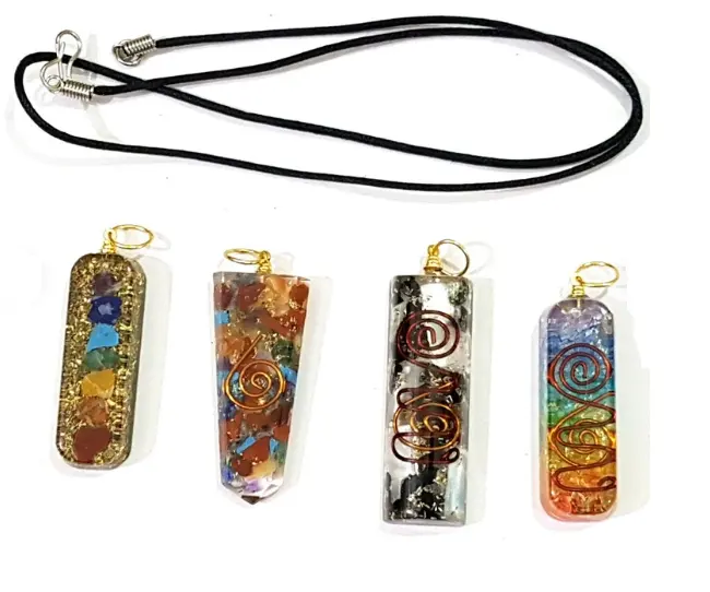 Export Quality Orgone Gold Copper Chakra Chip Pendant For Healing at Wholesale Price for Supplier from India