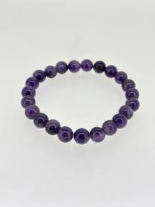 Améthyste violette naturelle 8 MM Cabochon rond taillé pierre précieuse solide 925 argent Sterling réglable perlé mignon Bracelets bijoux fins - Product Image 4