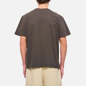 Camisetas Personalizadas de Felpa Francesa 100% Algodón, Camisetas Bordadas con Hombros Caídos y Pedrería, Camisetas Bordadas Cortas para Hombre - Product Image 4