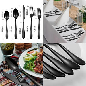 Ensemble de couverts en métal de qualité supérieure avec poignée au design royal fini noir pour la maison et le restaurant ensembles de couverts de vaisselle - Product Image 6