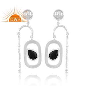 Pendiente colgante de piedras preciosas de ónix negro Natural de plata de ley fina, joyería personalizada para mujer, regalo para ella - Product Image 4