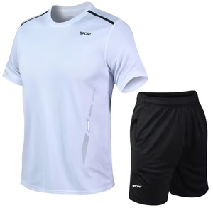 Ensembles de course à séchage rapide pour hommes, respirants, pour la randonnée, la pêche, T-shirt court, doux, élastique, tenues de sport pour la salle de gym, sports de plein air - Product Image 4