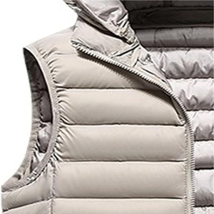 Gilet sans manches chaud en toile pour homme, veste matelassée avec col montant, logo frontal, design personnalisable, sans manches, OEM - Product Image 3