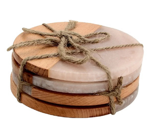 Posavasos de té de madera maciza decorativos de resina de alta calidad de exportación, almohadilla aislante de resina, posavasos personalizados para el hogar y la cocina - Product Image 2