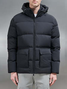 Doudoune d'hiver en duvet épais et ouate de polyester pour hommes avec votre propre LOGO, étiquette et taille. - Product Image 4