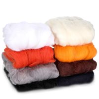 Laine de feutrage à l'aiguille colorée - Fibres de laine pour matériaux de bricolage, kits de feutrage à l'aiguille
