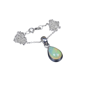 Regalo de boda perfecto, colgante de piedras preciosas de ópalo hecho a mano, colgante de Plata de Ley 925, regalo para el amor con joyería estampada 925 - Product Image 1