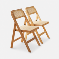 Chaise de salle à manger en rotin de style japonais avec dossier en bois massif, design pliant antique, mobilier de maison pour café, gîte, balcon